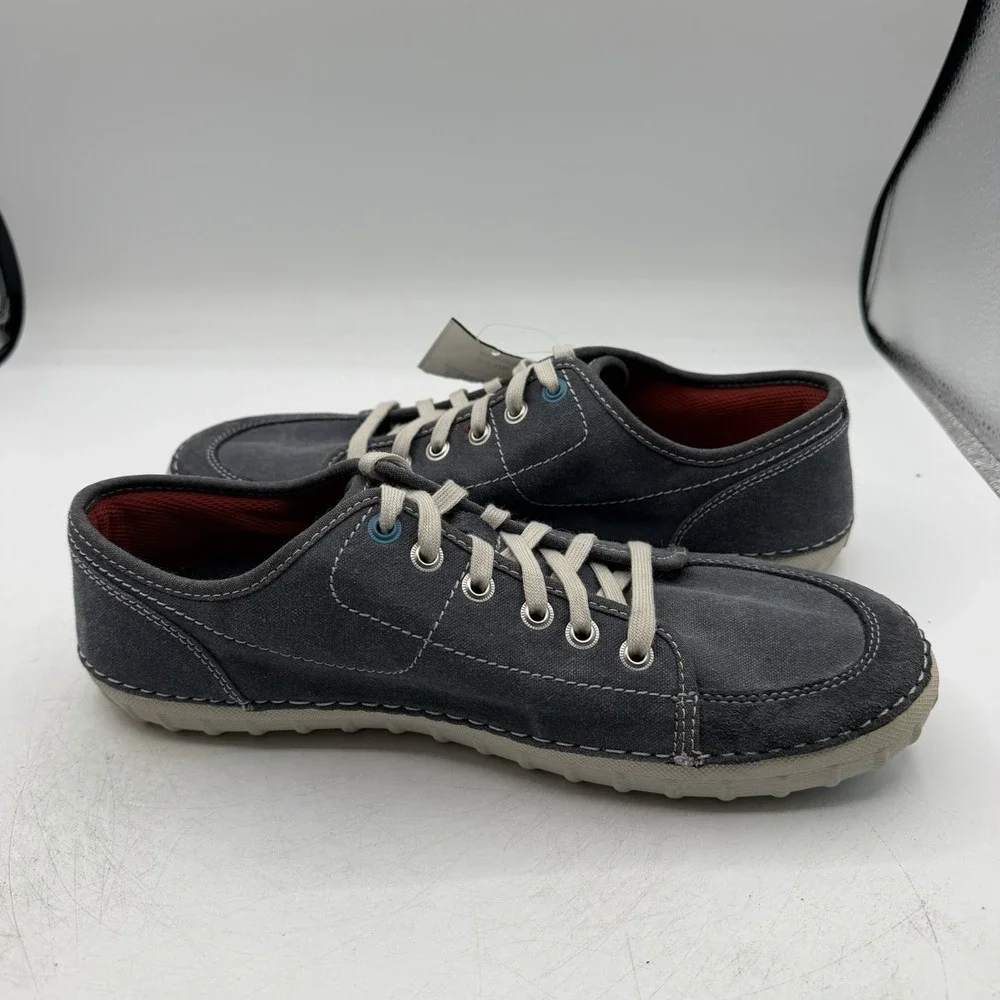 Clarks Kornel Row Shoes Mens Sz 11.5 M Navy Blue Canvas Casual Sneakers NWT